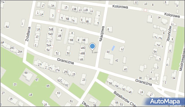 Marki, Akacjowa, 1c, mapa Marki