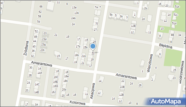 Marki, Akacjowa, 21, mapa Marki