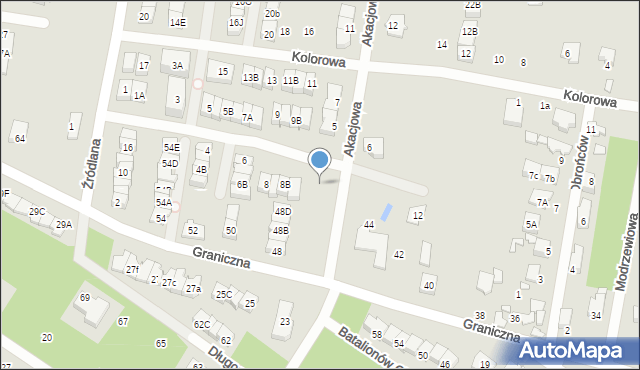 Marki, Akacjowa, 3d, mapa Marki