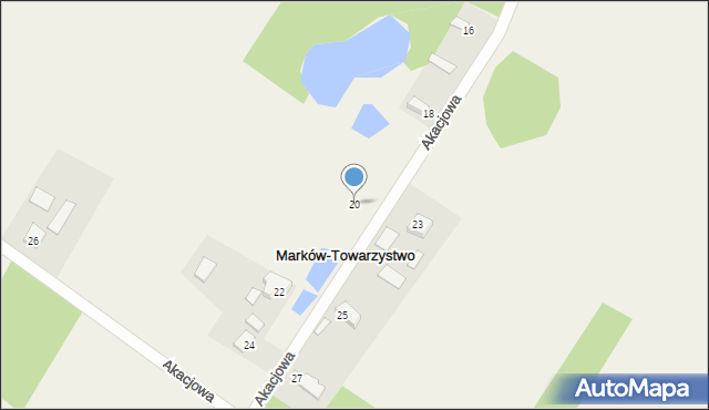 Marków-Towarzystwo, Akacjowa, 20, mapa Marków-Towarzystwo