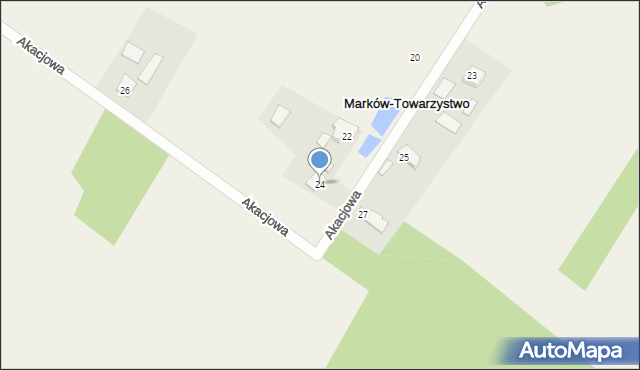 Marków-Towarzystwo, Akacjowa, 24, mapa Marków-Towarzystwo