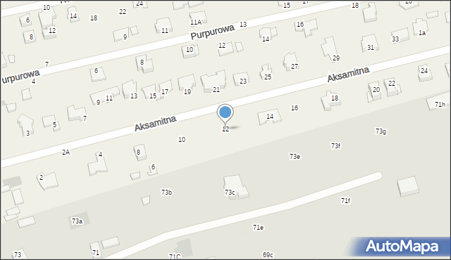 Marysin, Aksamitna, 12, mapa Marysin