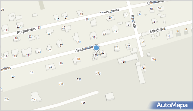 Marysin, Aksamitna, 20, mapa Marysin