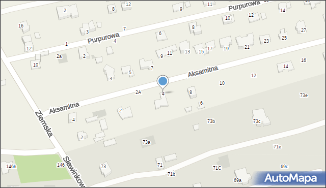 Marysin, Aksamitna, 4, mapa Marysin