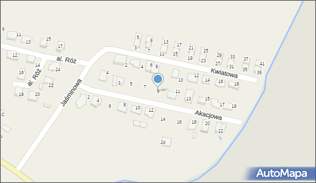 Mechnice, Akacjowa, 9, mapa Mechnice