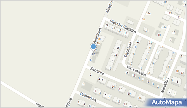 Mędłów, Akacjowa, 6c, mapa Mędłów