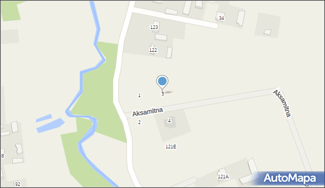 Mętów, Aksamitna, 3, mapa Mętów