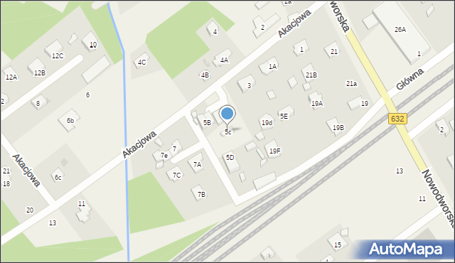 Michałów-Reginów, Akacjowa, 5c, mapa Michałów-Reginów