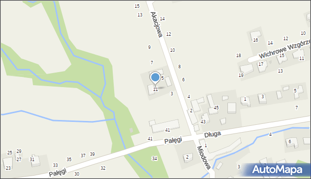 Michałowice, Akacjowa, 11, mapa Michałowice