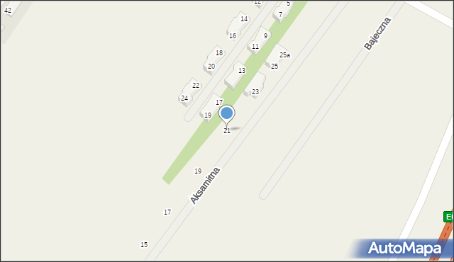 Michałowice-Wieś, Aksamitna, 21, mapa Michałowice-Wieś