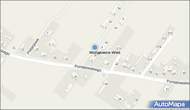 Michałowice-Wieś, Aksamitna, 2a, mapa Michałowice-Wieś