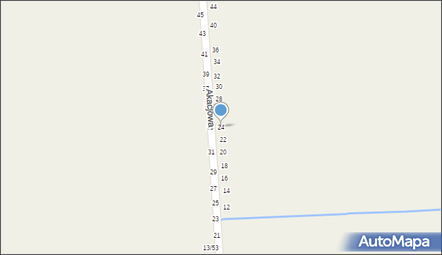 Miedźno, Akacjowa, 24, mapa Miedźno