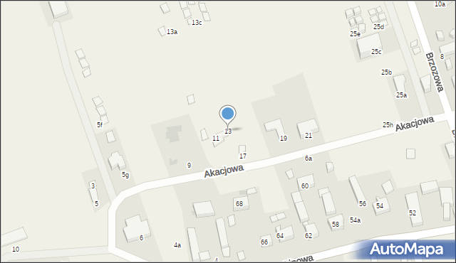 Mielenko, Akacjowa, 13, mapa Mielenko