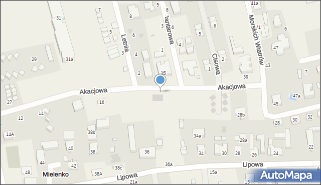 Mielenko, Akacjowa, 18a, mapa Mielenko