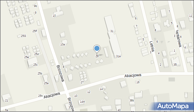 Mielenko, Akacjowa, 29, mapa Mielenko
