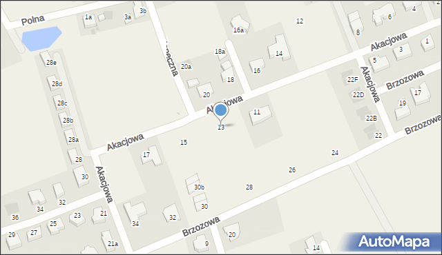 Mierzyn, Akacjowa, 13, mapa Mierzyn