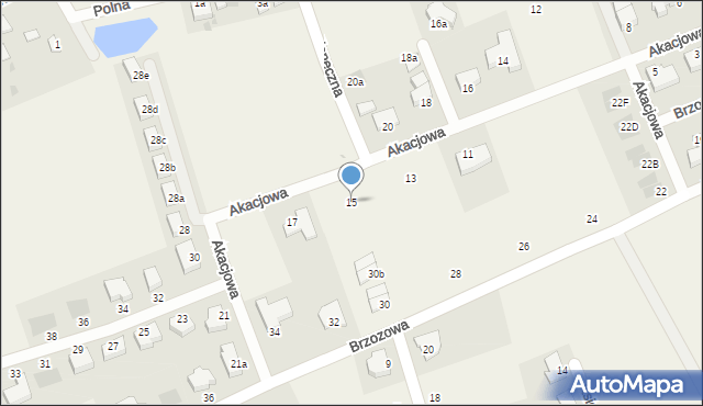 Mierzyn, Akacjowa, 15, mapa Mierzyn