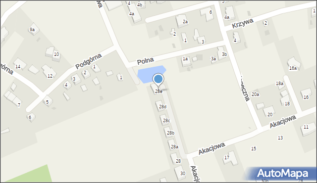 Mierzyn, Akacjowa, 28e, mapa Mierzyn