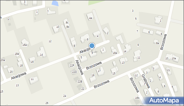 Mierzyn, Akacjowa, 3, mapa Mierzyn