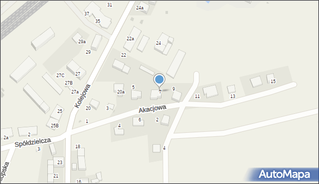 Mietków, Akacjowa, 7, mapa Mietków