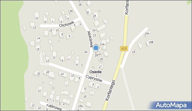 Mikołów, Akacjowa, 19, mapa Mikołów