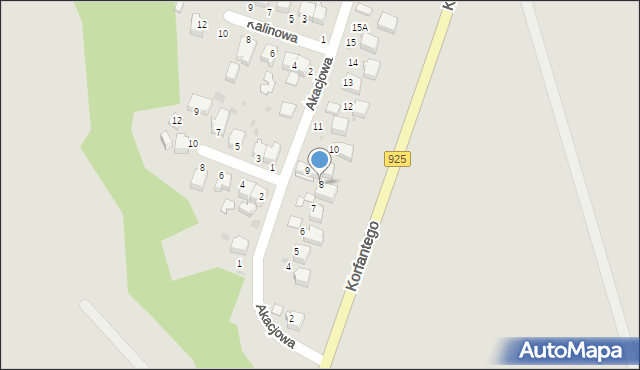 Mikołów, Akacjowa, 8, mapa Mikołów