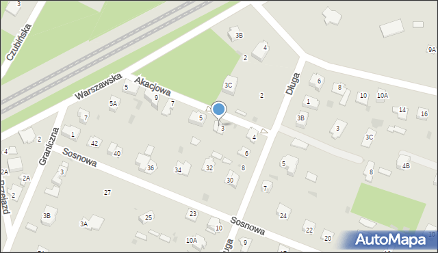 Milanówek, Akacjowa, 3A, mapa Milanówek