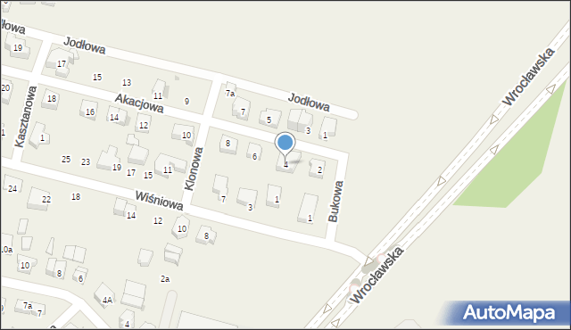 Mirków, Akacjowa, 4, mapa Mirków