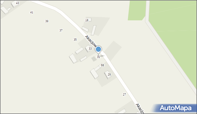 Mirzec, Akacjowa, 31, mapa Mirzec