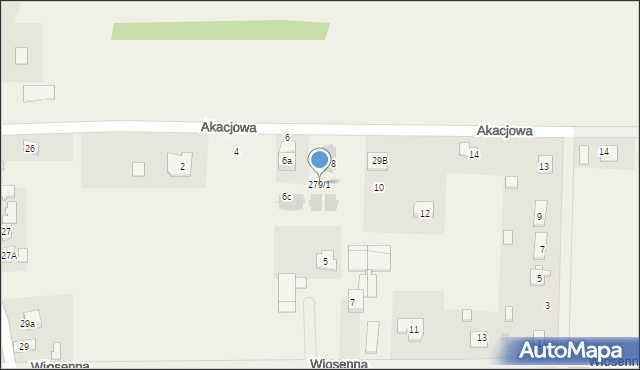 Mójcza, Akacjowa, 279/1, mapa Mójcza