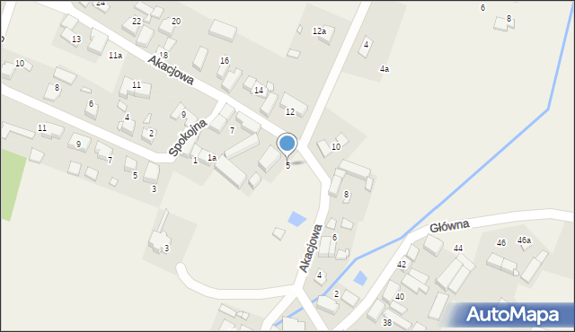 Mojęcice, Akacjowa, 5, mapa Mojęcice