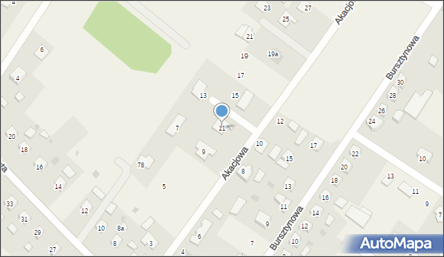 Mokre, Akacjowa, 11, mapa Mokre
