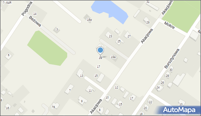 Mokre, Akacjowa, 19, mapa Mokre