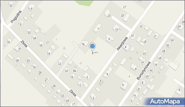 Mokre, Akacjowa, 5, mapa Mokre