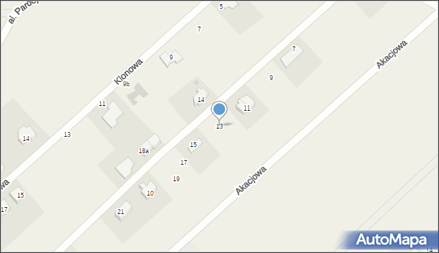 Mokronos Górny, Akacjowa, 13, mapa Mokronos Górny