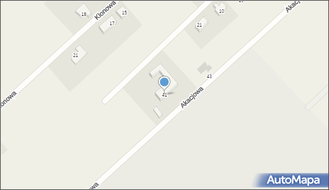 Mokronos Górny, Akacjowa, 41, mapa Mokronos Górny