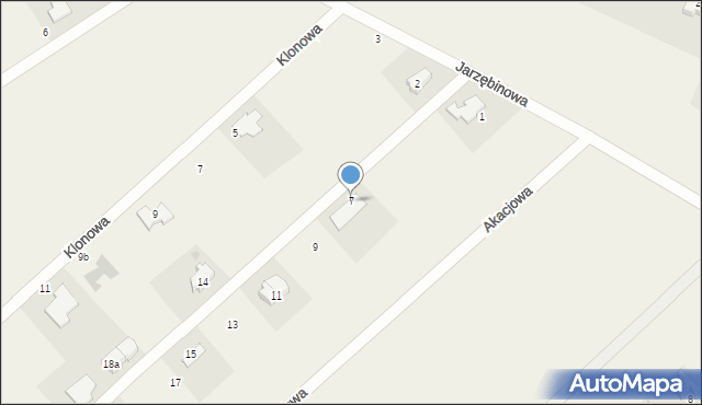 Mokronos Górny, Akacjowa, 7, mapa Mokronos Górny