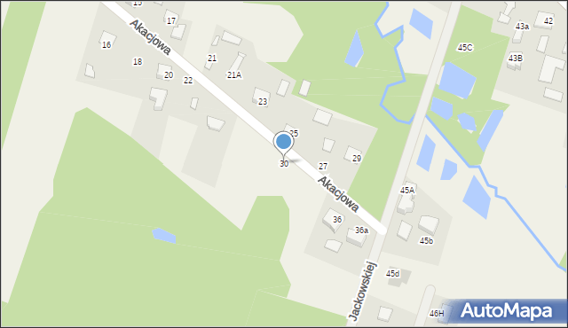 Mrozy, Akacjowa, 30, mapa Mrozy
