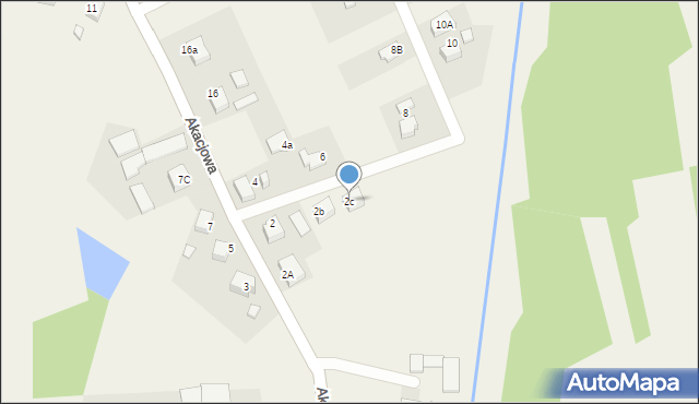 Mszana, Akacjowa, 2c, mapa Mszana