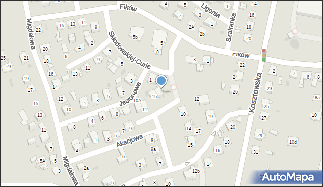 Mysłowice, Akacjowa, 17, mapa Mysłowice