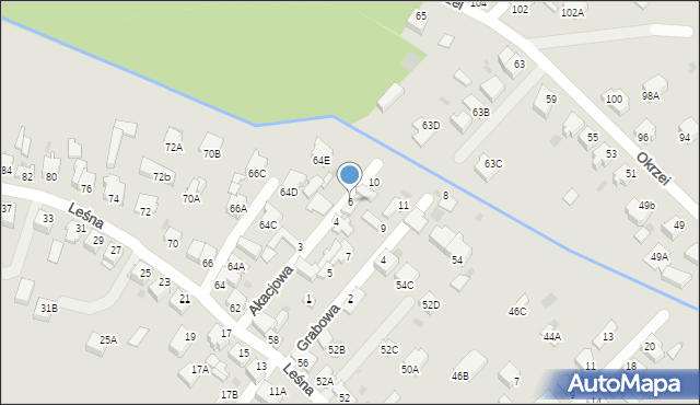 Myszków, Akacjowa, 6, mapa Myszków