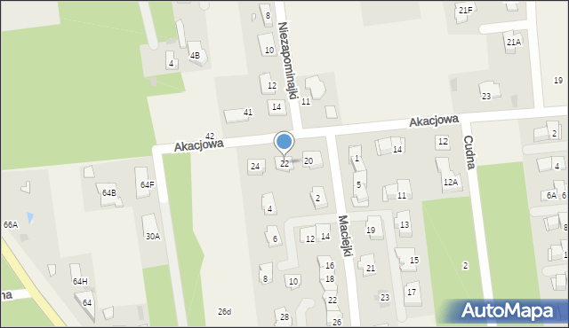 Nadarzyn, Akacjowa, 22, mapa Nadarzyn