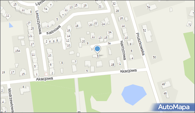 Nadarzyn, Akacjowa, 3, mapa Nadarzyn