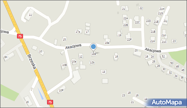 Niepołomice, Akacjowa, 12a, mapa Niepołomice
