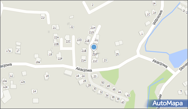 Niepołomice, Akacjowa, 21d, mapa Niepołomice