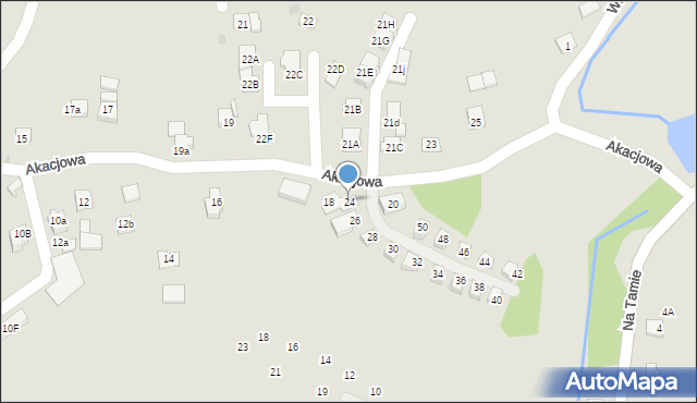 Niepołomice, Akacjowa, 24, mapa Niepołomice