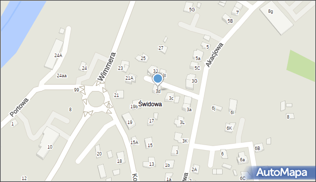 Niepołomice, Akacjowa, 3e, mapa Niepołomice