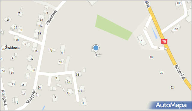 Niepołomice, Akacjowa, 8, mapa Niepołomice