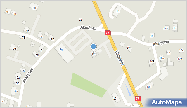 Niepołomice, Akacjowa, 8K, mapa Niepołomice