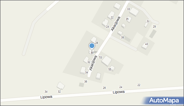 Niestępowo, Akacjowa, 30, mapa Niestępowo